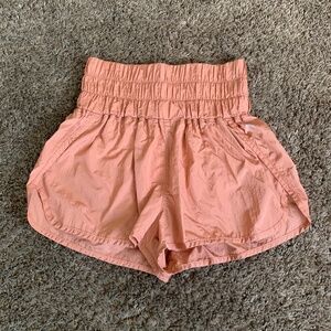 Free People Movement Way Home Nylon Shorts Sz.M High Rise Peach Orange